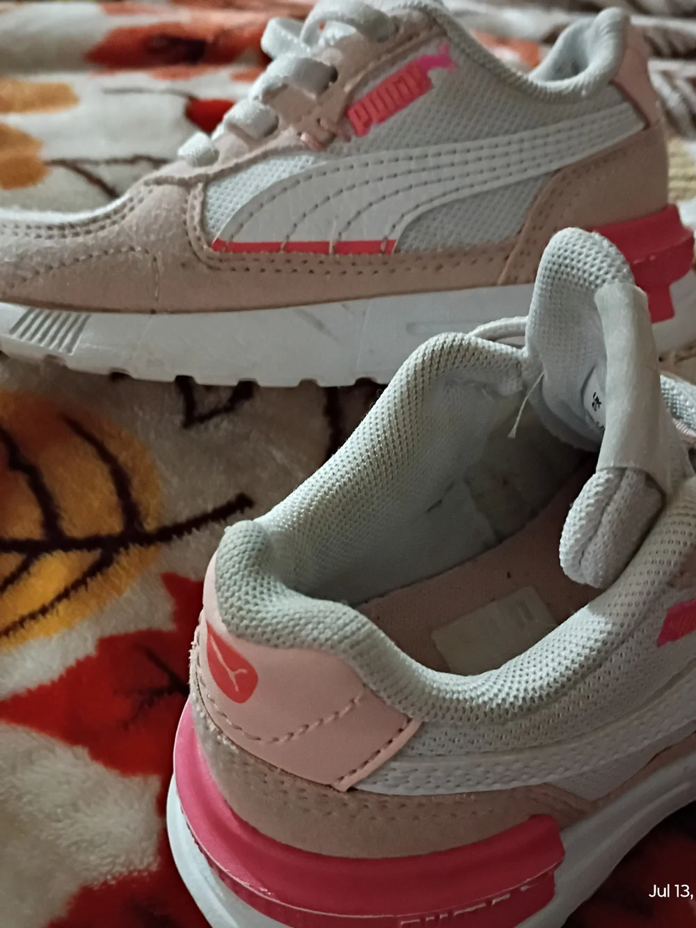 Puma Kids Pink and Gray Low-Top Sneakers
